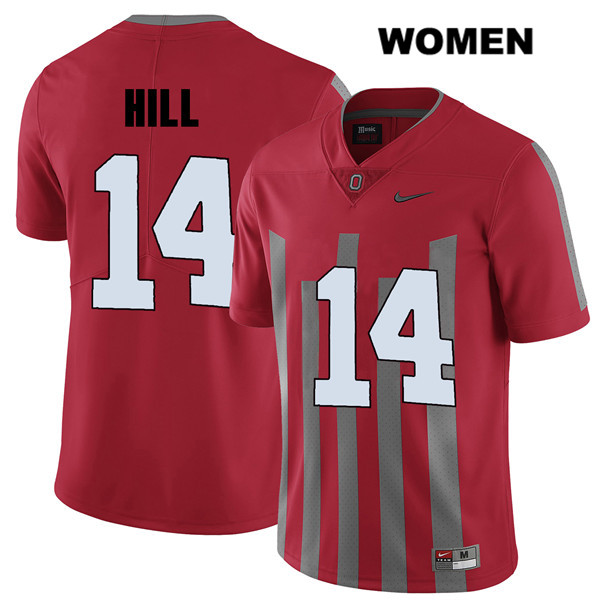 Ohio State Buckeyes Women's K.J. Hill #14 Red Authentic Nike Elite College NCAA Stitched Football Jersey GZ19M33NI